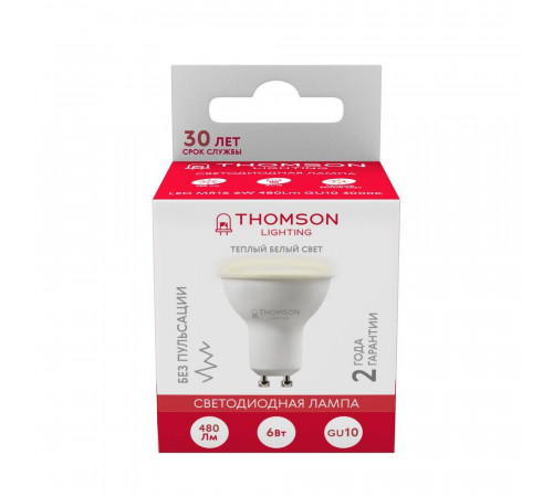 Лампа светодиодная Thomson GU10 6W 3000K TH-B2051 Лампа светодиодная Thomson GU10 6W 3000K TH-B2051