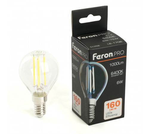 Лампа светодиодная Feron LB-1706 E14 6W 6400K 51258 Лампа светодиодная Feron LB-1706 E14 6W 6400K 51258