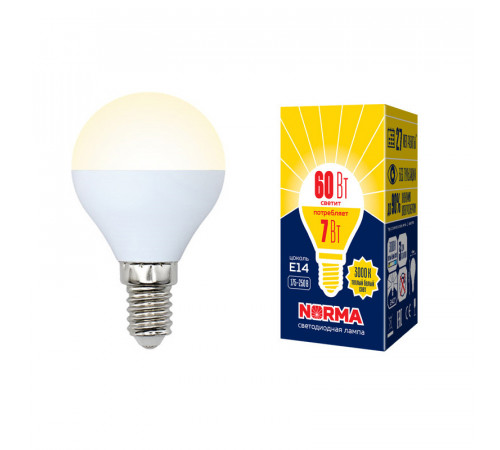 Лампа светодиодная (UL-00003820) Volpe E14 7W 3000K матовая LED-G45-7W/WW/E14/FR/NR Лампа светодиодная (UL-00003820) Volpe E14 7W 3000K матовая LED-G45-7W/WW/E14/FR/NR