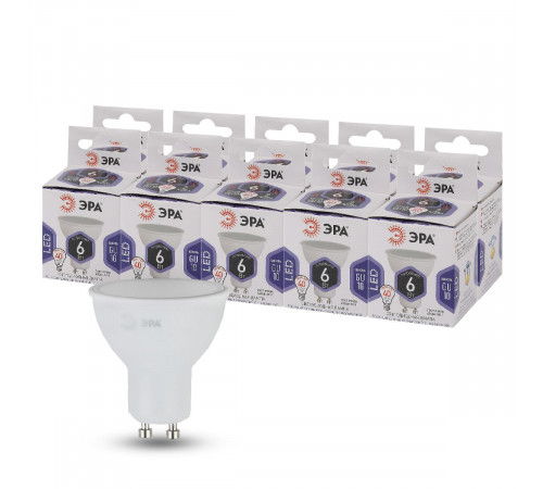 Лампа светодиодная Эра GU10 6W 6000K LED MR16-6W-860-GU10 Б0049070 Лампа светодиодная Эра GU10 6W 6000K LED MR16-6W-860-GU10 Б0049070