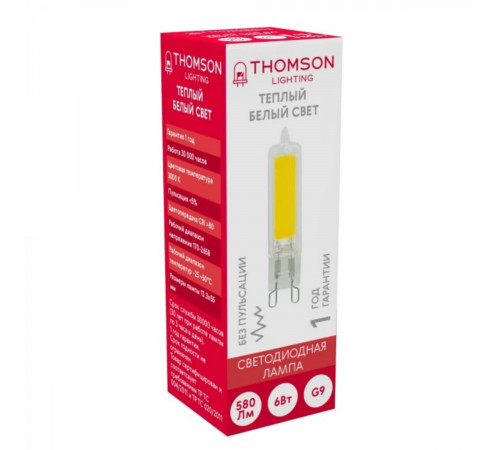 Лампа светодиодная Thomson G9 6W 3000K TH-B4238