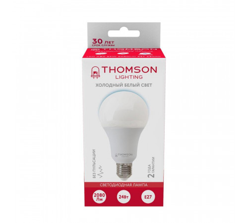 Лампа светодиодная Thomson E27 24W 6500K груша матовая TH-B2353 Лампа светодиодная Thomson E27 24W 6500K груша матовая TH-B2353