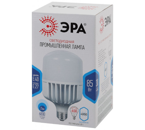 Лампа светодиодная Эра E27 85W 4000K LED POWER T140-85W-4000-E27/E40 Б0032087 Лампа светодиодная Эра E27 85W 4000K LED POWER T140-85W-4000-E27/E40 Б0032087