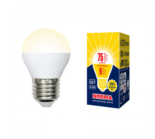 Лампа светодиодная (UL-00003829) Volpe E27 9W 3000K матовая LED-G45-9W/WW/E27/FR/NR Лампа светодиодная (UL-00003829) Volpe E27 9W 3000K матовая LED-G45-9W/WW/E27/FR/NR