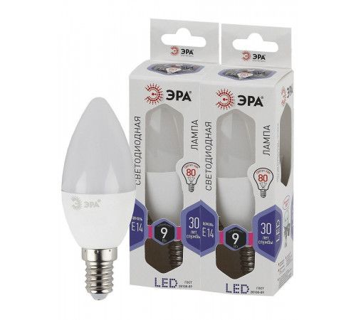 Лампа светодиодная Эра E14 9W 6000K LED B35-9W-860-E14 Б0031403 Лампа светодиодная Эра E14 9W 6000K LED B35-9W-860-E14 Б0031403