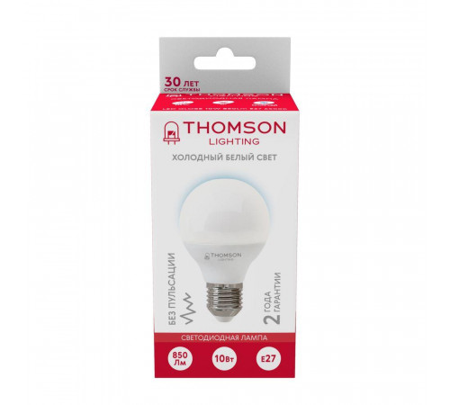 Лампа светодиодная Thomson E27 10W 6500K шар матовый TH-B2320 Лампа светодиодная Thomson E27 10W 6500K шар матовый TH-B2320
