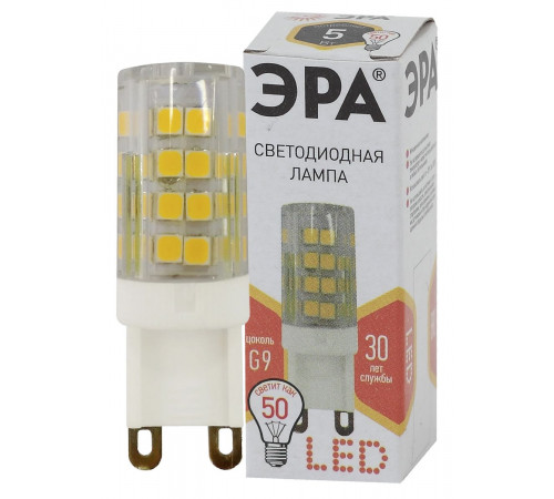 Лампа светодиодная Эра G9 5W 2700K LED JCD-5W-CER-827-G9 Б0027863 Лампа светодиодная Эра G9 5W 2700K LED JCD-5W-CER-827-G9 Б0027863