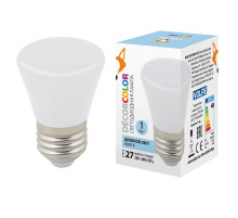 Лампа светодиодная Volpe Decor color LED-D45-1W/6000K/E27/FR/С BELL UL-00005804
