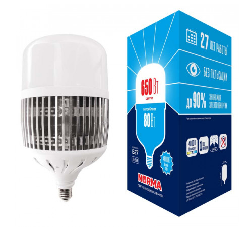 Лампа LED сверхмощная Volpe E27 80W 4000K матовая LED-M80-80W/4000K/E27/FR/NR UL-00006795 Лампа LED сверхмощная Volpe E27 80W 4000K матовая LED-M80-80W/4000K/E27/FR/NR UL-00006795