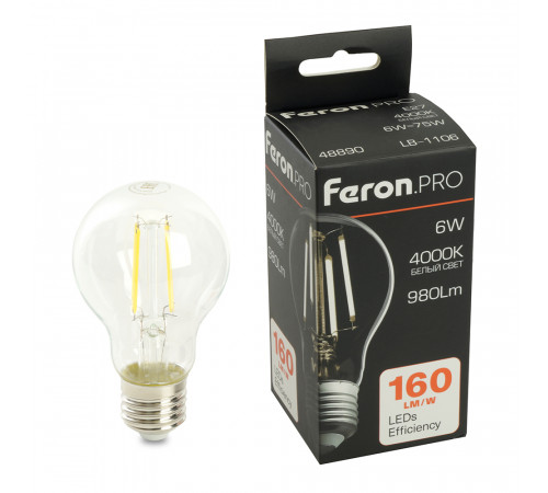 Светодиодная лампа Feron LB-1106 E27 6W 4000K 48890 Светодиодная лампа Feron LB-1106 E27 6W 4000K 48890