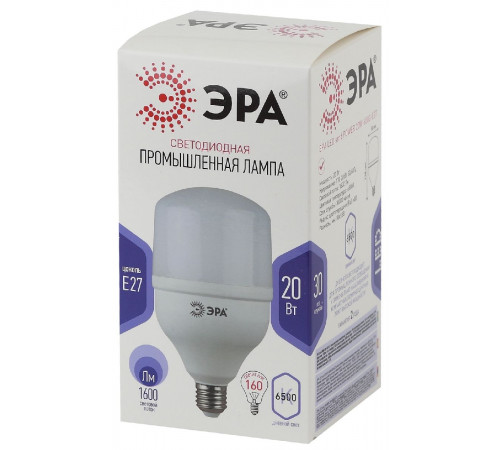 Лампа светодиодная Эра E27 20W 6500K LED POWER T80-20W-6500-E27 Б0027011 Лампа светодиодная Эра E27 20W 6500K LED POWER T80-20W-6500-E27 Б0027011