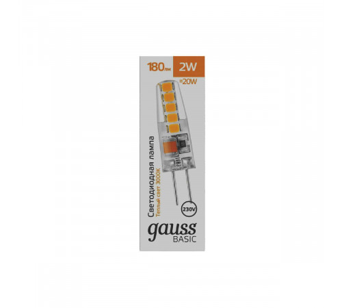 Светодиодная лампа Gauss Basic G4 2W 3000K 1169712 Светодиодная лампа Gauss Basic G4 2W 3000K 1169712