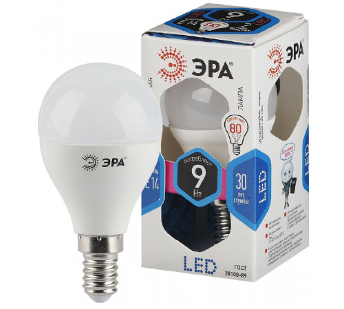 Лампа светодиодная Эра E14 9W 4000K LED P45-9W-840-E14 Б0029042 Лампа светодиодная Эра E14 9W 4000K LED P45-9W-840-E14 Б0029042
