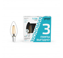 Лампа светодиодная Gauss Basic Filament E14 5,5W 4100K 1031126T