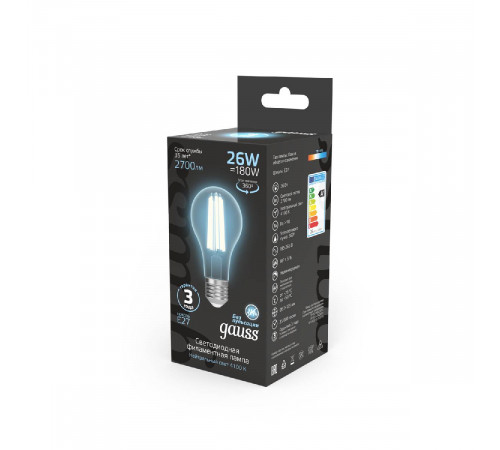 Лампа светодиодная Gauss Filament E27 26W 4100K 102902226 Лампа светодиодная Gauss Filament E27 26W 4100K 102902226
