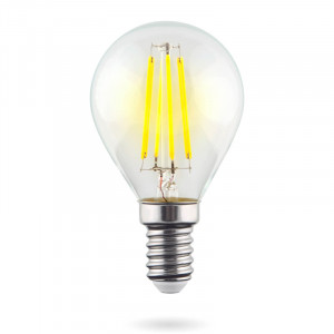 Лампа светодиодная Voltega E14 6W 4000К шар прозрачный VG10-G1E14cold6W-F 7022