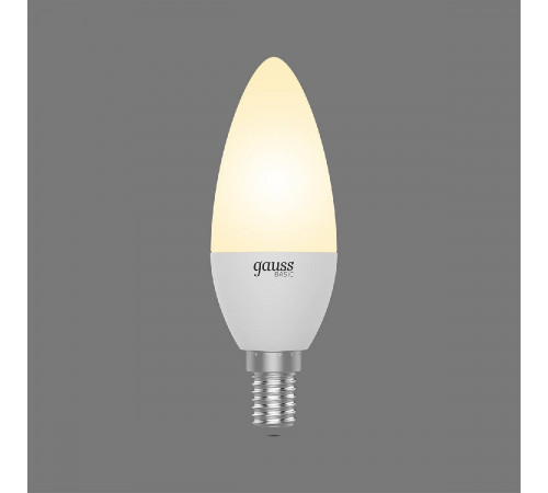 Лампа светодиодная Gauss E14 5,5W 3000К свеча матовая 1033116 Лампа светодиодная Gauss E14 5,5W 3000К свеча матовая 1033116