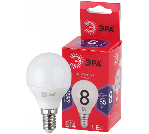Лампа светодиодная Эра E14 8W 6500K LED P45-8W-865-E14 R Б0045358 Лампа светодиодная Эра E14 8W 6500K LED P45-8W-865-E14 R Б0045358