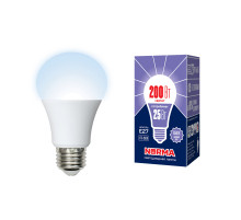 Лампа светодиодная (UL-00004471) Volpe E27 25W 6500K матовая LED-A70-25W/6500K/E27/FR/NR