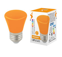 Лампа светодиодная Volpe Decor color LED-D45-1W/ORANGE/E27/FR/С BELL UL-00005642