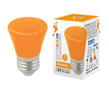 Лампа светодиодная Volpe Decor color LED-D45-1W/ORANGE/E27/FR/С BELL UL-00005642