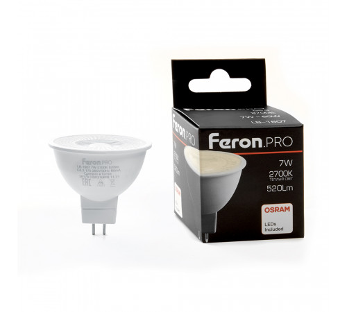 Лампа светодиодная Feron G5.3 7W 2700K рефлекторная LB-1607 38185 Лампа светодиодная Feron G5.3 7W 2700K рефлекторная LB-1607 38185