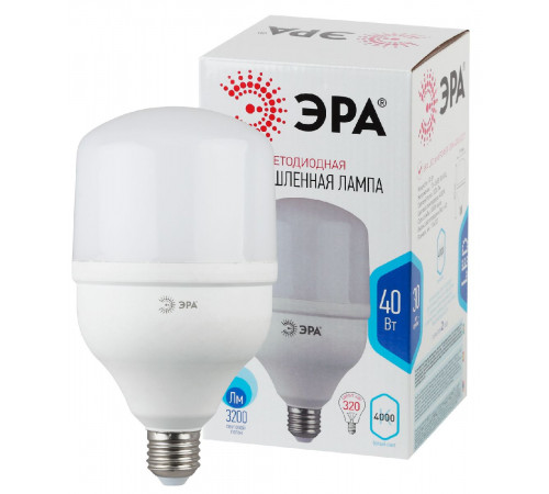 Лампа светодиодная Эра E27 40W 4000K LED POWER T120-40W-4000-E27 Б0027005 Лампа светодиодная Эра E27 40W 4000K LED POWER T120-40W-4000-E27 Б0027005