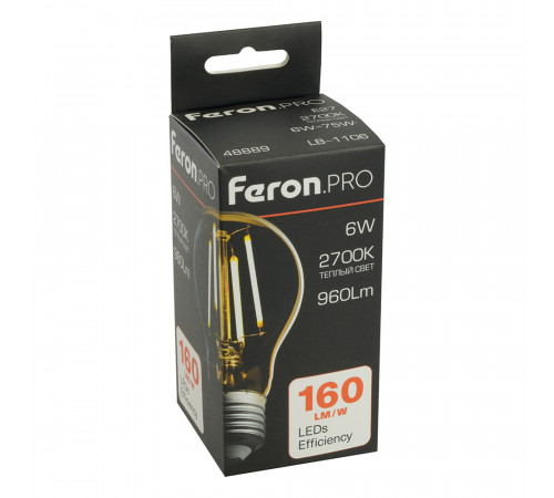 Светодиодная лампа Feron LB-1106 E27 6W 2700K 48889 Светодиодная лампа Feron LB-1106 E27 6W 2700K 48889