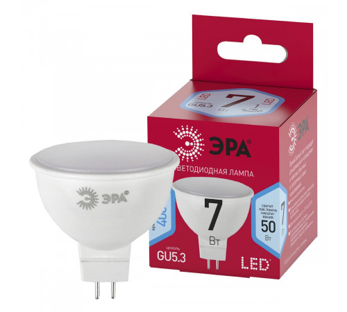 Лампа светодиодная Эра GU5.3 7W 4000K LED MR16-7W-840-GU5.3 R Б0050690 Лампа светодиодная Эра GU5.3 7W 4000K LED MR16-7W-840-GU5.3 R Б0050690