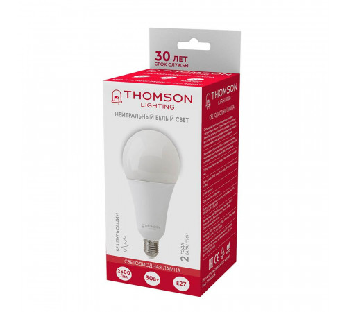 Лампа светодиодная Thomson E27 30W 4000K груша матовая TH-B2355 Лампа светодиодная Thomson E27 30W 4000K груша матовая TH-B2355