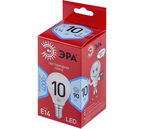 Лампа светодиодная Эра E14 10W 4000K LED P45-10W-840-E14 R Б0050233 Лампа светодиодная Эра E14 10W 4000K LED P45-10W-840-E14 R Б0050233