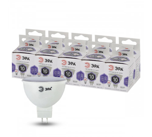 Лампа светодиодная Эра GU5.3 10W 6000K LED MR16-10W-860-GU5.3 Б0049073 Лампа светодиодная Эра GU5.3 10W 6000K LED MR16-10W-860-GU5.3 Б0049073