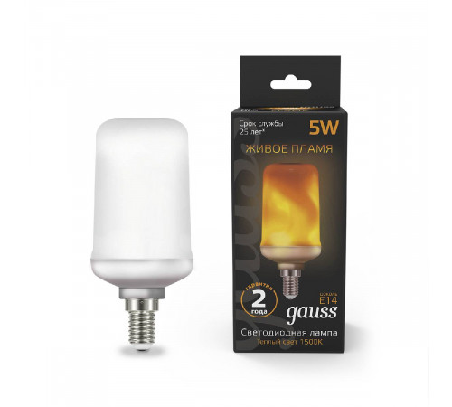 Лампа светодиодная Gauss E14 5W 1500K матовая 157401105