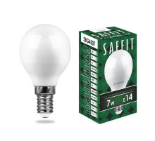 Лампа светодиодная Saffit SBG4507 шар E14 7W 6400K 55123