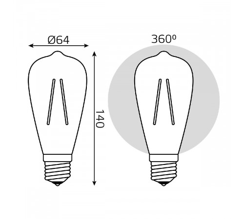 Лампа светодиодная Gauss Filament E27 10W 4100K 157802210 Лампа светодиодная Gauss Filament E27 10W 4100K 157802210