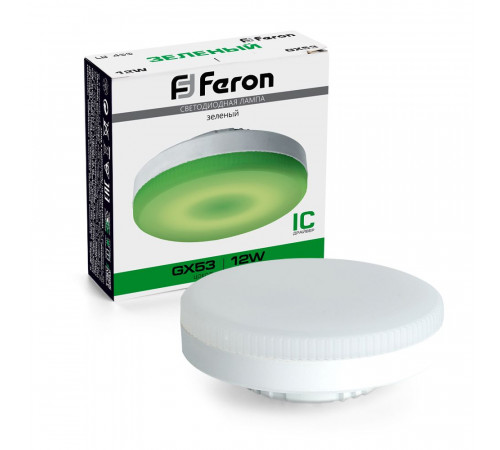 Лампа светодиодная Feron LB-455 GX53 12W зеленая 48560 Лампа светодиодная Feron LB-455 GX53 12W зеленая 48560