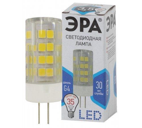 Лампа светодиодная Эра G4 3,5W 4000K LED JC-3,5W-220V-CER-840-G4 Б0027856 Лампа светодиодная Эра G4 3,5W 4000K LED JC-3,5W-220V-CER-840-G4 Б0027856