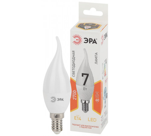 Лампа светодиодная Эра E14 7W 2700K LED BXS-7W-827-E14 Б0028482 Лампа светодиодная Эра E14 7W 2700K LED BXS-7W-827-E14 Б0028482