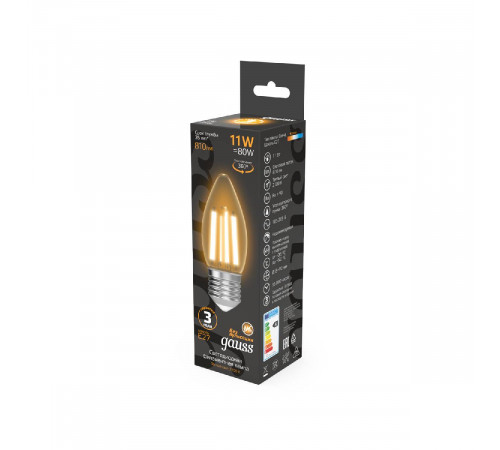 Лампа светодиодная Gauss Filament E27 11W 2700K 103802111 Лампа светодиодная Gauss Filament E27 11W 2700K 103802111