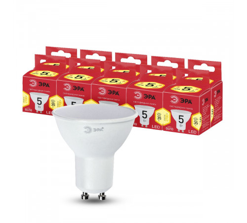Лампа светодиодная Эра GU10 5W 2700K LED MR16-5W-827-GU10 R Б0051852 Лампа светодиодная Эра GU10 5W 2700K LED MR16-5W-827-GU10 R Б0051852