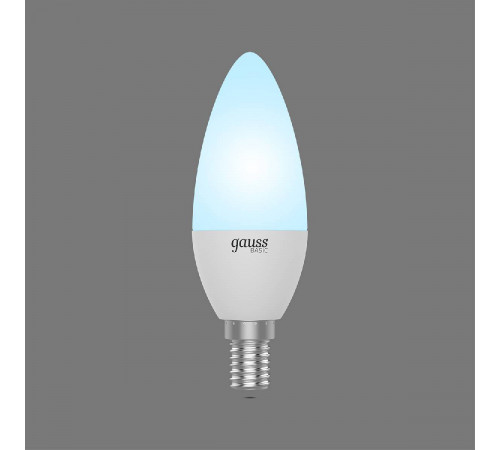 Лампа светодиодная Gauss E14 5,5W 4100К свеча матовая 1033126 Лампа светодиодная Gauss E14 5,5W 4100К свеча матовая 1033126