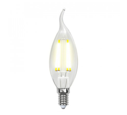 Лампа светодиодная филаментная (UL-00002199) Uniel E14 6W 3000K прозрачная LED-CW35-6W/WW/E14/CL GLA01TR