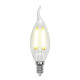 Лампа светодиодная филаментная (UL-00002199) Uniel E14 6W 3000K прозрачная LED-CW35-6W/WW/E14/CL GLA01TR