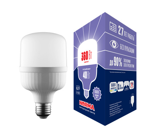 Лампа светодиодная Volpe Norma LED-M80-40W/6500K/E27/FR/NR UL-00006790 Лампа светодиодная Volpe Norma LED-M80-40W/6500K/E27/FR/NR UL-00006790