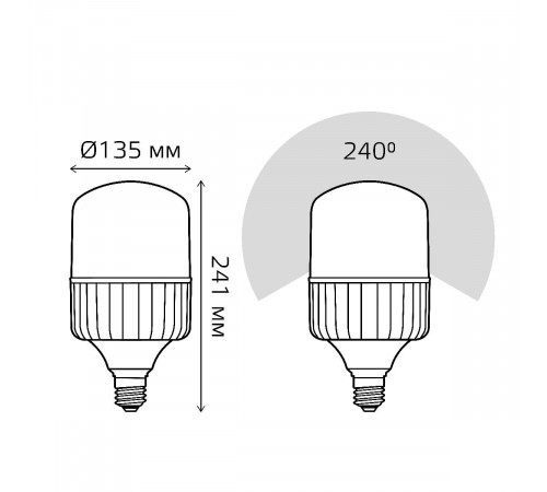 Лампа светодиодная Gauss E40 80W 6500K матовая 63438 Лампа светодиодная Gauss E40 80W 6500K матовая 63438