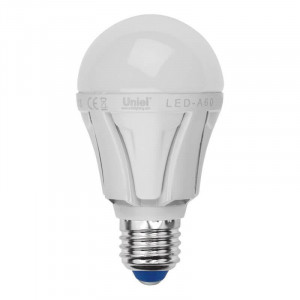 Лампа светодиодная (UL-00002005) Uniel E27 12W 6500K матовая LED-A60 12W/DW/E27/FR PLP01WH