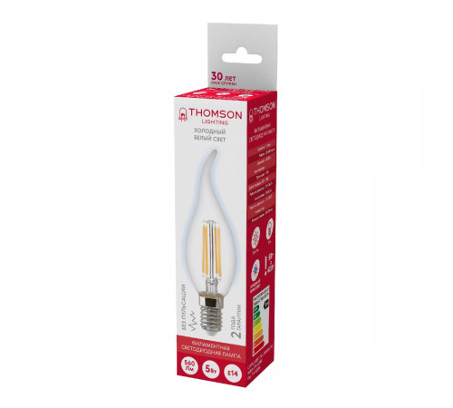 Лампа светодиодная Thomson Tail Candle E14 5W 6500K свеча на ветру TH-B2335 Лампа светодиодная Thomson Tail Candle E14 5W 6500K свеча на ветру TH-B2335