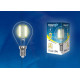 Лампа светодиодная филаментная (UL-00002199) Uniel E14 6W 3000K прозрачная LED-CW35-6W/WW/E14/CL GLA01TR