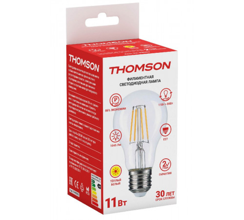 Лампа светодиодная Thomson A60 E27 11W 2700K груша TH-B2063 Лампа светодиодная Thomson A60 E27 11W 2700K груша TH-B2063