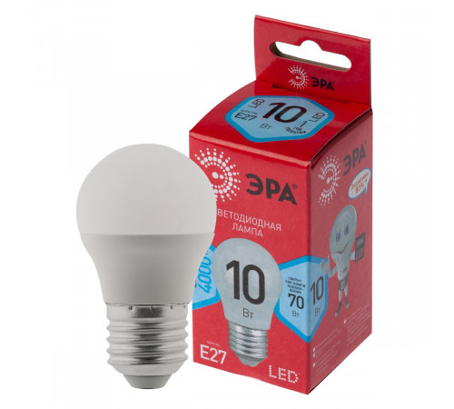 Лампа светодиодная Эра E27 10W 4000K LED P45-10W-840-E27 R Б0050234 Лампа светодиодная Эра E27 10W 4000K LED P45-10W-840-E27 R Б0050234